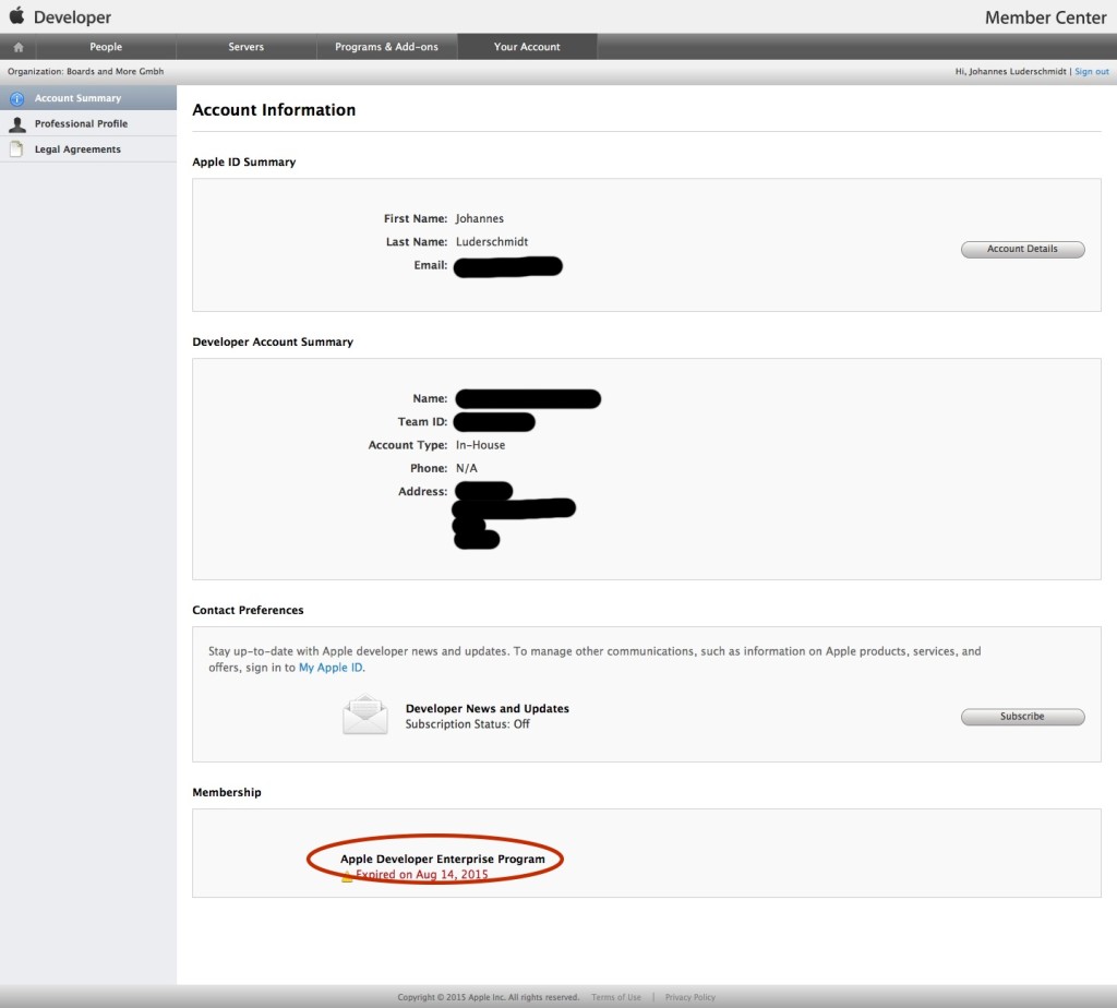 Apple Enterprise Account ConfirmationEdit